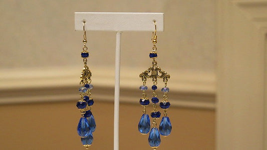 Blue Chandelier Earring/ Handmade Earring For Women/Blue Earring