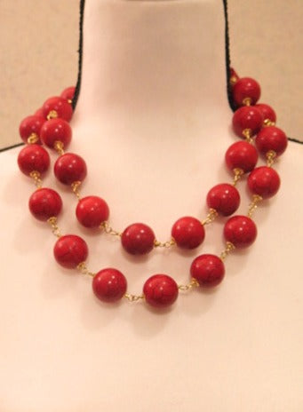 Red Necklace/ Handmade Red Necklace/ Handmade Necklace for Women