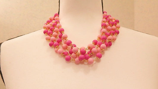 Pink Fuchsia Layered Necklace