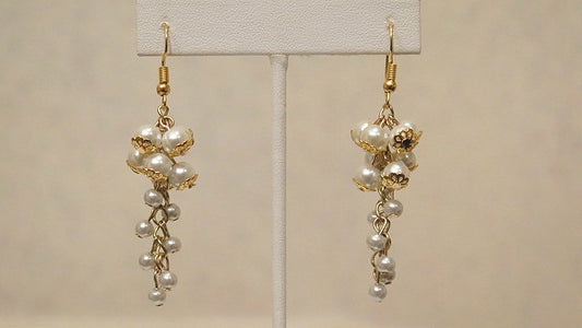 Pearl Cluster Earring/ Handmade Earring for Women/ Pearl  Earring