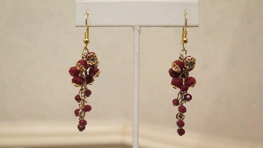 Red Cluster Earring/ Grape Inspiresd Earrings/ From Everyday Wear to Special Occassions