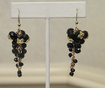 Black Cluster Earring/ Unique Cluster Earring/ Black Earring