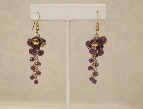 Dark Purple Cluster earrings/ Grape- Inspired earring/ Designer Earrings For Women
