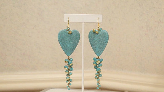 Blue Turquoise Heart-Shape Earring