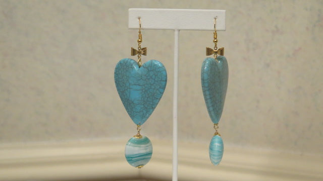 Blue Turquoise Handmade Earring For women/ Summer Earring