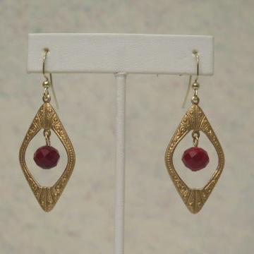 Red Gold Earring/ Red Gold Vintage Earring/ Gold Vintage Earring