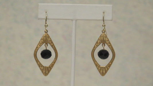 Gold Black Earring/ Victorian Inspired Earring/ For Professional Women