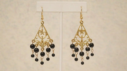 Black Chandelier Earring/ Victorian-Inspired Earring For Women