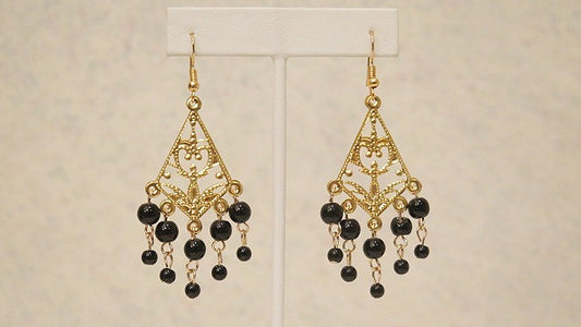 Black Chandelier Earring/ Victorian-Inspired Earring/ For Professionals