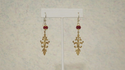 Red Earring/ Victorian- Inspired Earring/ For Professional Women