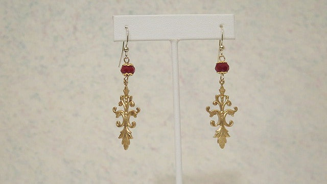 Red Earring/ Victorian- Inspired Earring/ For Professional Women