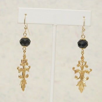 Black Gold  Earring/ Victorian-Inspired Earring/ For women