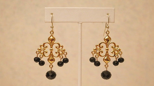 Black Victorian Inspired Earring /Chandelier Earring/ Luxury Earrings / For Women