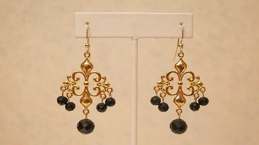 Black Vintage-Inspired Earring /Chandelier Earring/ Luxury Earrings / For Women