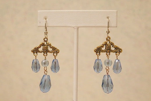 Sky Blue Chandelier Earring/ Victorian Inspired earrings/ For professional Women