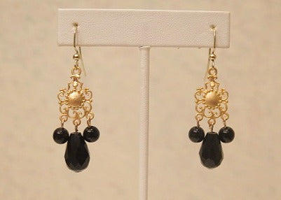 Black Gold Earring/ Chandelier Earring