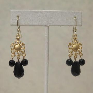 Black Gold Earring/ Chandelier Earring/ Black Gold Chandelier earring