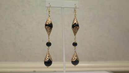 Gold Black Earring/ For Women/ For Dinner Date/ For professional Women