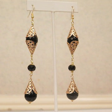 Gold Black Earring/ For Women/ For Dinner Date/ For professional Women