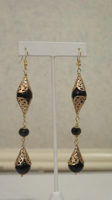 Gold Black Earring/ For Women/ For Dinner Date/ For professional Women