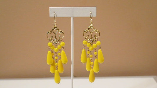 Yellow Chandelier Earring/Summer Earrings/ For Professional women/ Every occassion