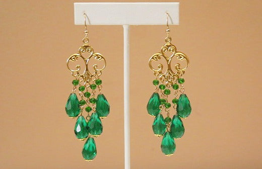 Green Gold Earring/ For Women/ For Special Occassion