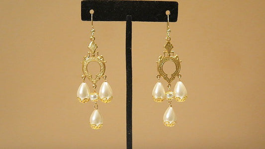 Pearl Chandelier Earring / Victorian -Inspired Earring/ Design For Special Events