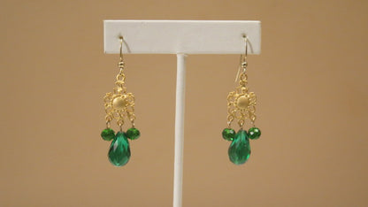 Green Gold Earring/ For special events/ for Professional women