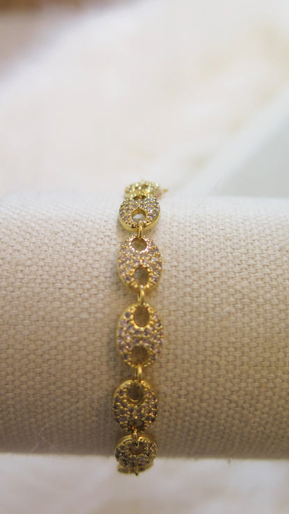 Rhinestone Sparkling Bracelet/ Sparkling Rhinestone/ Gold Sparkling Rhinestone Bracelet