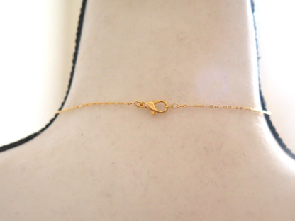 Red Pendant Gold Necklace/ Gold Necklace. Gold Necklace with Sparkling Red Pendant