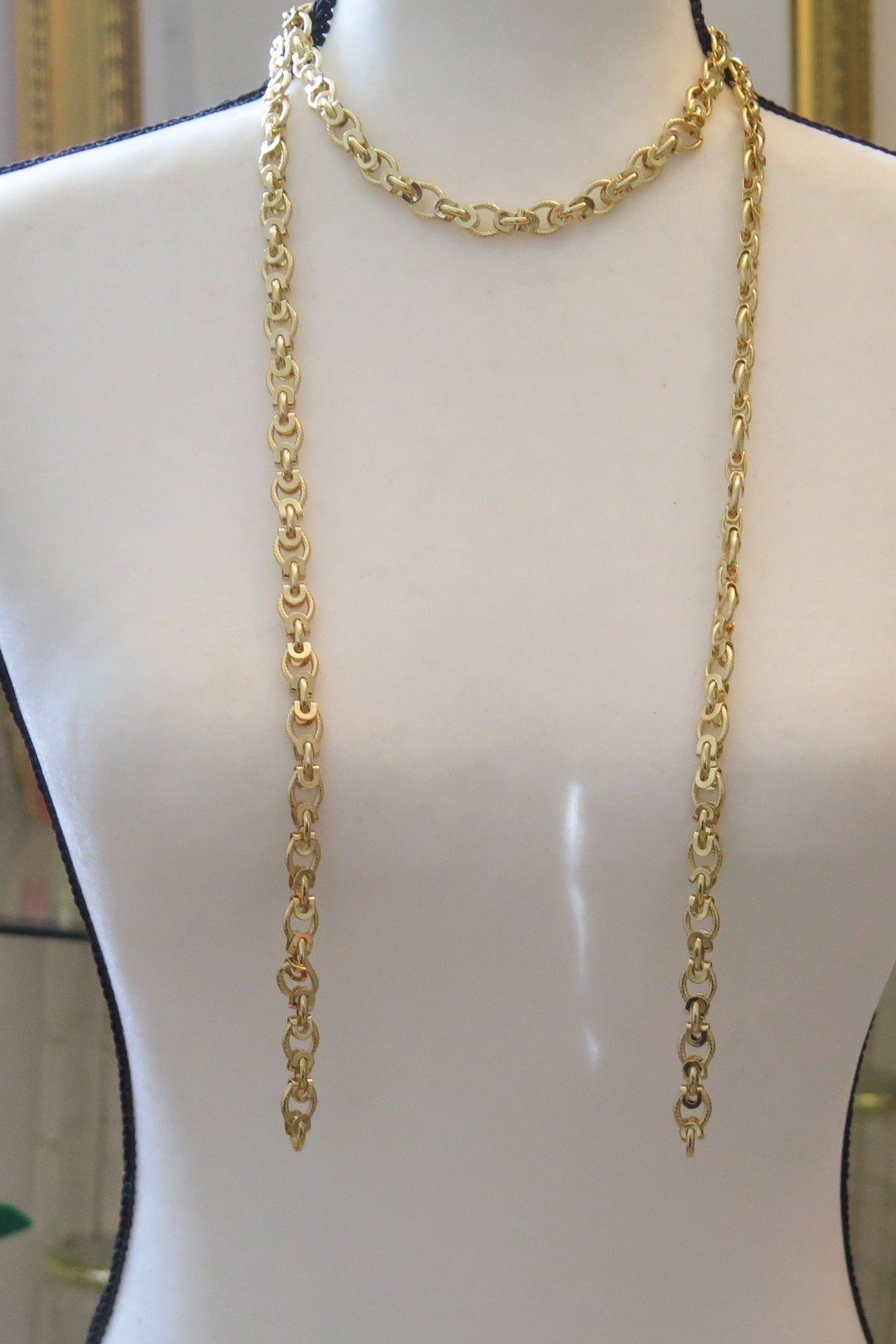 Double Gold Necklace/ Double Necklace / Gold Necklace with Long Pendant/ Gold Necklace