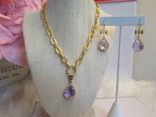 Purple Gold Necklace