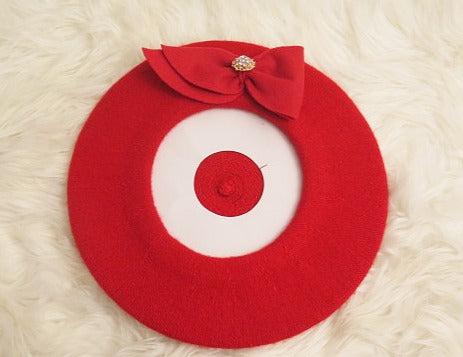 Red Double Bow Beret