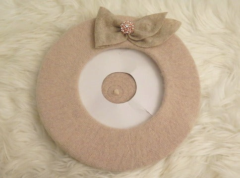 Brown Double Bow Beret