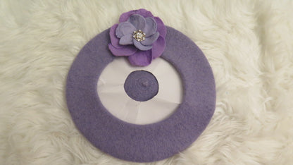 Purple Flower Beret