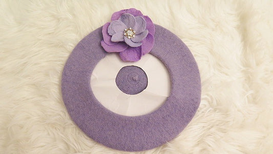 Purple Flower Beret