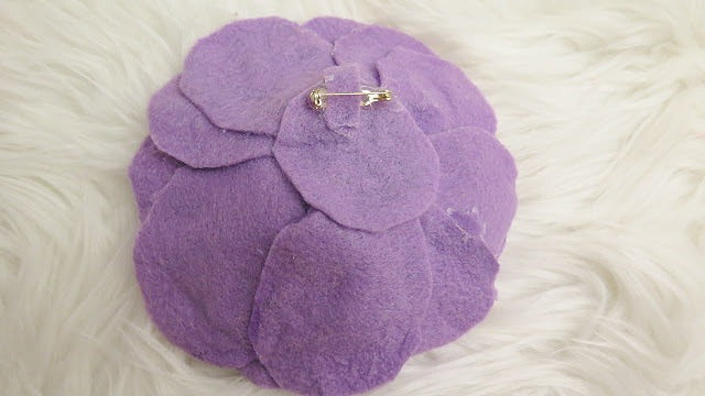 Purple Felt Flower Brooch/ Purple Brooch/ Purple Flower Brooch