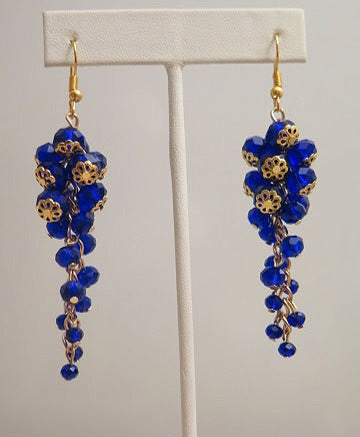 Blue Cluster Earring/ Cluster Earring/ Grape -Inspired Earring