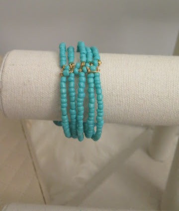 Turquoise Jewelry Set/ Blue Turquoise Jewelry Set: Necklace, Bracelet, Earring and Ring