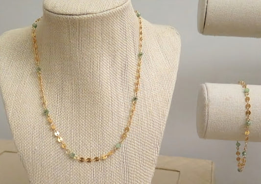 Green  Gold Jewelry Set