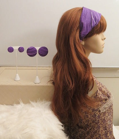 Purple Headband & Earrings / Purple Head & Matching Earring/ Purple Hair Accessory