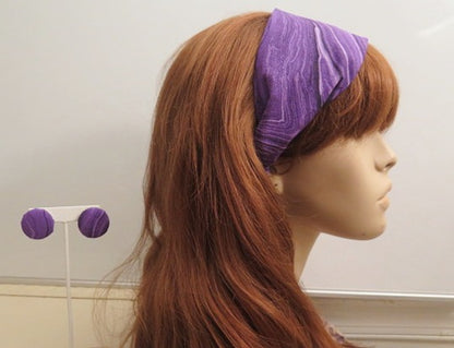 Purple Headband & Earrings / Purple Head & Matching Earring/ Purple Hair Accessory