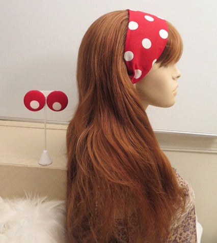 Red Polka Dot Headband & Earring