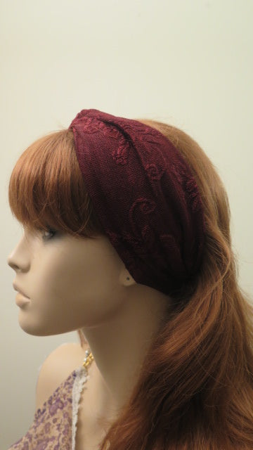 Dark Red Headband/ Red Turban Headband / Red Headband