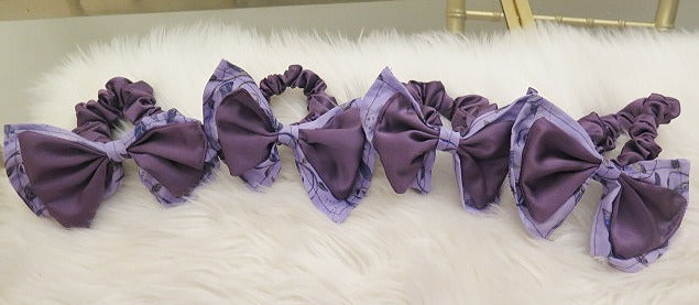 Purple Hair Bow/purple Hair Bow Scrunchie/ Purple Hair Scrunchie/ Purple Bow Scrunchie