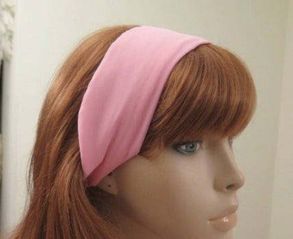 Pink Chiffon Headband/ Pink Headband/ Solid Pink Headband/ Pink Hair Accessory