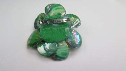 Green Flower Brooch/ Handmade Brooch/ Green Brooch