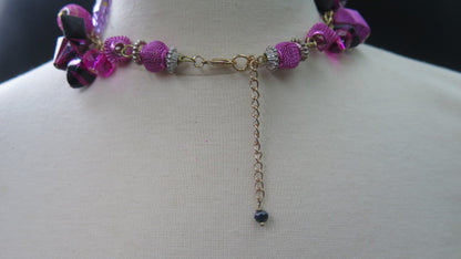 Colorful Purple Cluster Necklace/ Purple Necklace