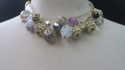 Variety White Beads Cluster Necklace/ White Cluster Necklace/ White Necklace