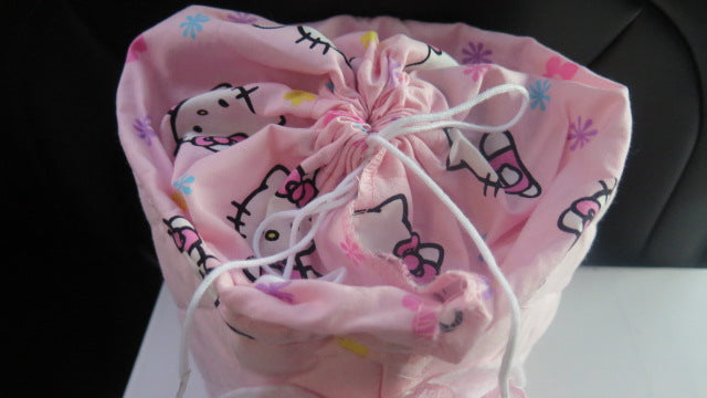 Pink Flower Bag/ Pink Round Pink Floral Bag /  Multifunctional Bag/ Toiletry Bag